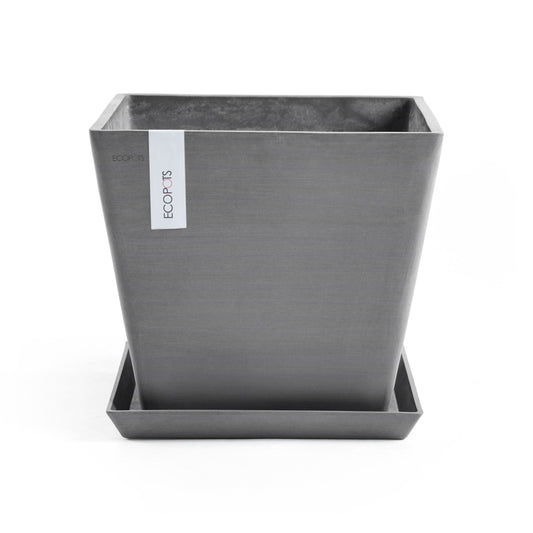 Kukkaruukku - Ecopots - Rotterdam aluslautanen 50cm harmaa - Ecopotskauppa - Uuden aikakauden kukkaruukku