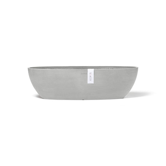Kukkaruukku - Ecopots - Sofia pitkä 56cm valkoharmaa - Ecopotskauppa - Uuden aikakauden kukkaruukku