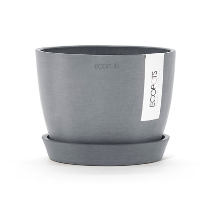 Kukkaruukku - Ecopots - Tukholma aluslautanen 15cm siniharmaa - Ecopotskauppa - Uuden aikakauden kukkaruukku