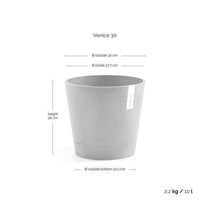 Kukkaruukku - Ecopots - Venetsia 30cm harmaa - Ecopotskauppa - Uuden aikakauden kukkaruukku