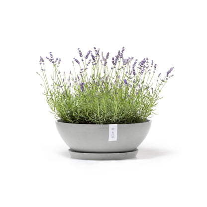 Kukkaruukku - Ecopots - Vienna 50cm valkoharmaa - Ecopotskauppa - Uuden aikakauden kukkaruukku